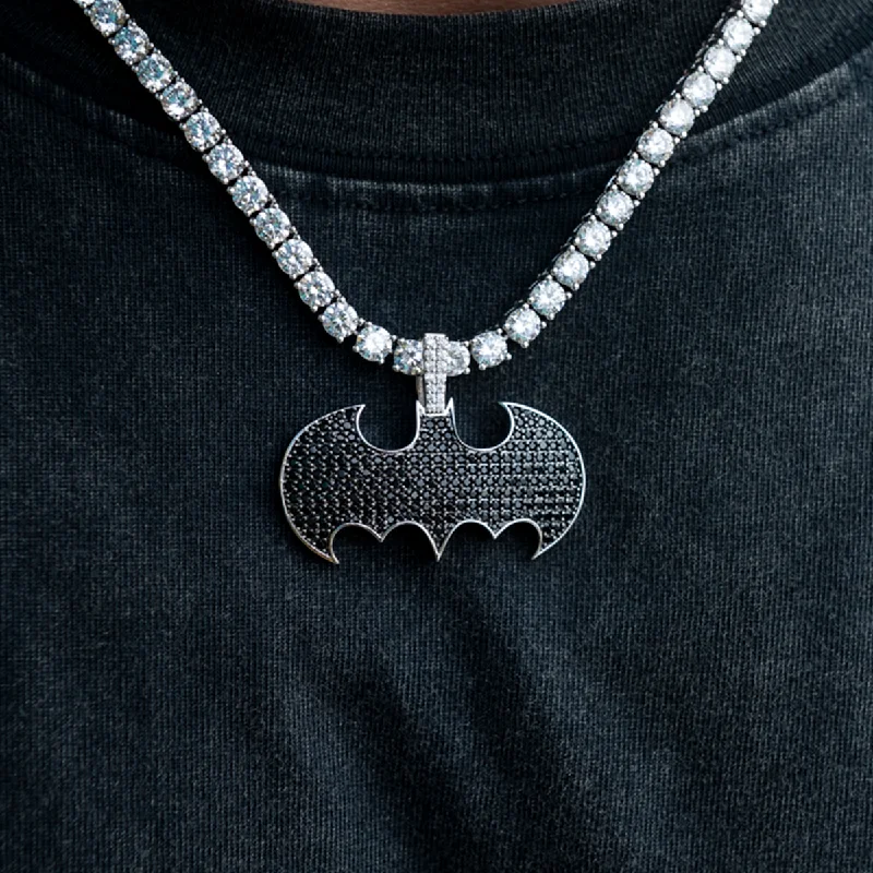 Magnetic - Closure Pendant Necklace with a Hidden Compartment for Secret KeepersOfficial DC Comics Batman Logo Pendant