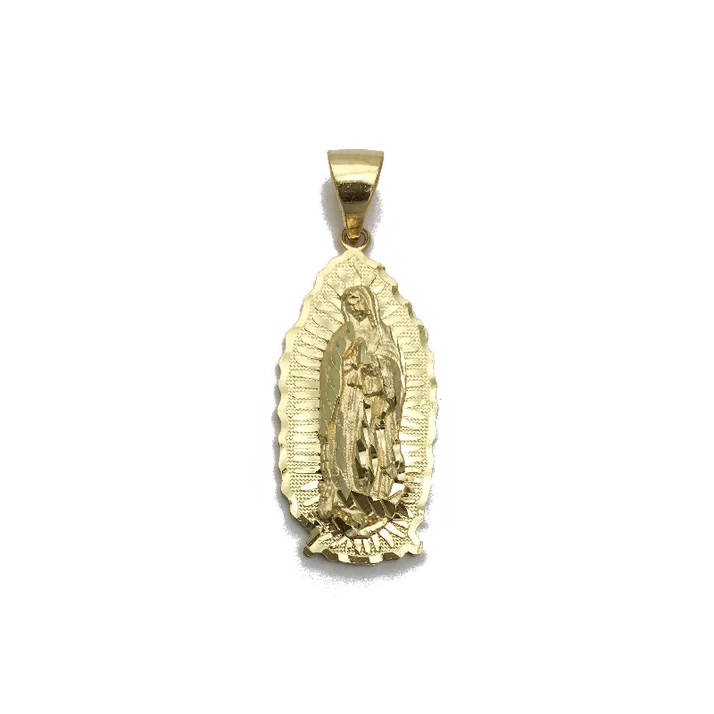 Laser - Cut Woodland Scene Pendant for Nature EnthusiastsOur Lady of Guadalupe Diamond Cut Pendant (14K)