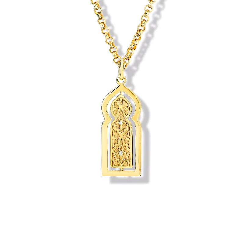Dainty Gold - Plated Angel Wing Pendant Necklace for Sensitive Skin OwnersPorte Ouvrant Large Necklace Pendant Yellow Gold - Diamond