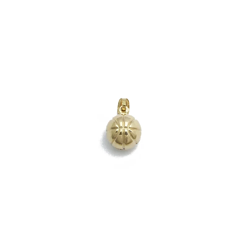 Customized Birthstone Pendant with Engraved Name for a Personalized TouchSmall Basket Ball Pendant (14K)