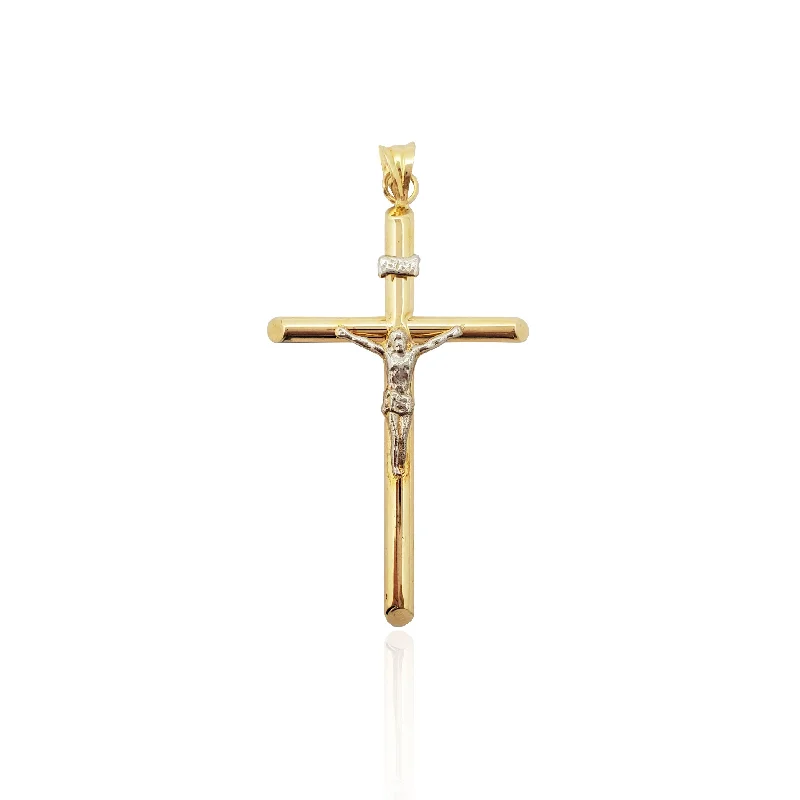 18K Gold - Plated Angel Wing Pendant for a Symbolic and Elegant AccessoryTwo-Tone Crucifix Tube Cross Pendant (14K)