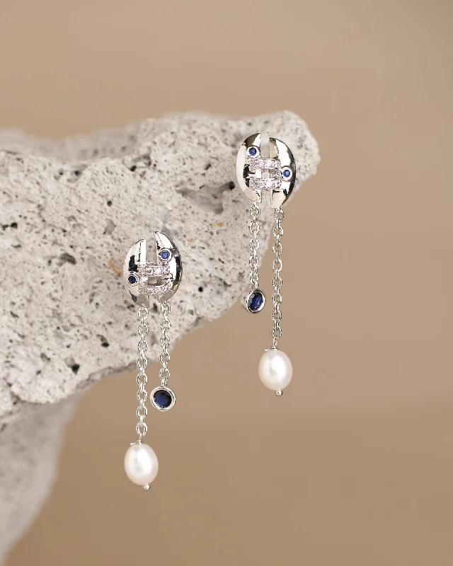 Magnetic - Back Stud Earrings in Black for Easy and Comfortable WearDreamy Droplets Pearl Earring