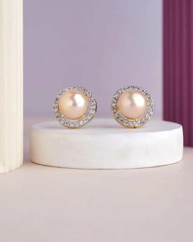 Hypoallergenic Sterling Silver Star - Studded Stud Earrings for Sensitive EarsElegant Pink Stud Pearl Earring