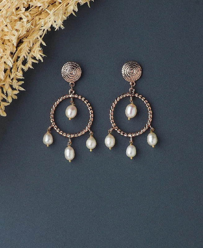 Two - Tone Gold and Silver Plated Clover Stud Earrings for a Lucky and Stylish SymbolHanging drop pearl Earring